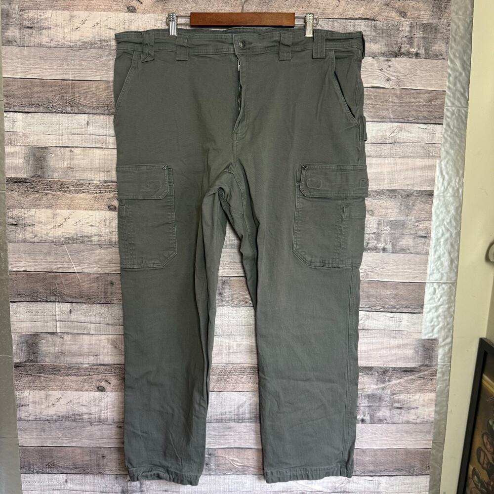 Duluth Flex Fire Hose Cargo Pants Mens 42x30 Gray Carpenter Canvas